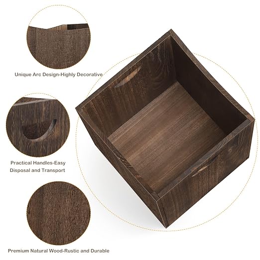 smusei Wood Trash Can 9.5 Gallon Waste Basket Bin Rustic Farmhouse Large - Image 4