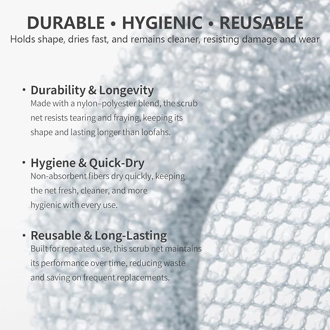 Silicone Body Scrubber with Scrub Net, BEAUTAIL 2 Pack – Rich Foam and - Image 3