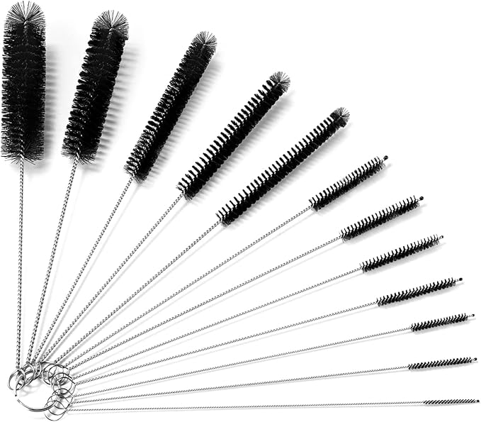 9.5 Inches Long Straw Cleaner Brush Set, 12 Pack Straw Pipe Cleaner Brush Set by Kiemeu