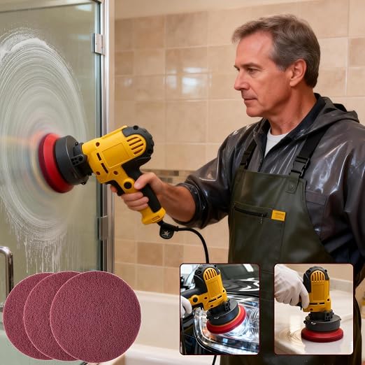 10 Pack 6 Inch Multipurpose Red Scrubber Scouring Pads Flocking Scuff Pads - Image 5