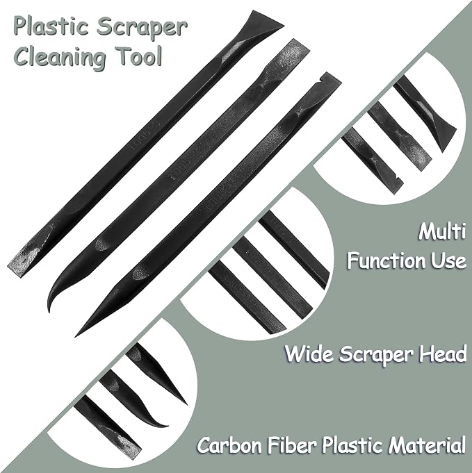 9Pcs Carbon Fiber Scraper Cleaning Tool Non-Scratch Plastic Multi-Purpose Stiff - Image 2