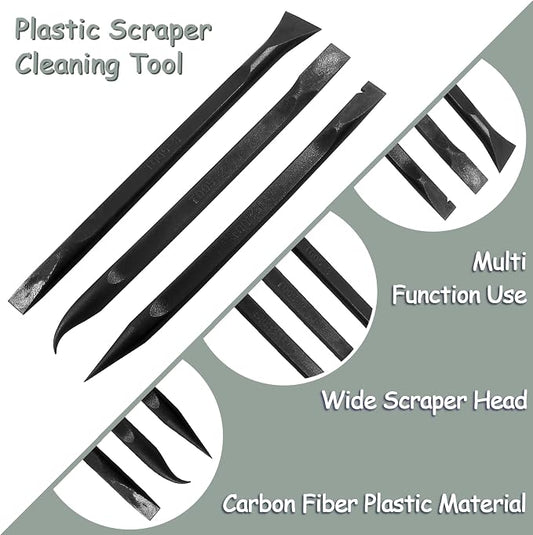 9Pcs Carbon Fiber Scraper Cleaning Tool Non-Scratch Plastic Multi-Purpose Stiff - Image 2