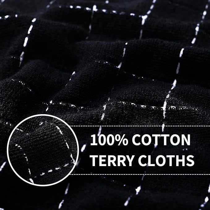 Homaxy 100% Cotton Terry Kitchen Towels, Checkered Designed, Soft and Super - Image 2