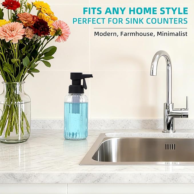 Automatic Foaming Soap Dispenser, 17oz Clear Glass Hand Soap Dispenser - Image 7