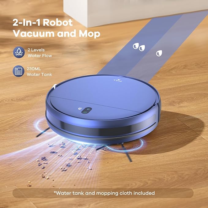 ZCWA Robot Vacuum and Mop Combo, 2.4GHz WiFi Link Vacuum Robot, 4 Cleaning Mode - Image 2