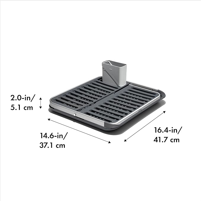 OXO Good Grips Aluminum Fold Flat Dish Drying Rack, - Image 6