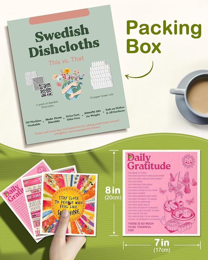 6 Pack Swedish Dishcloths for Kitchen - Image 2