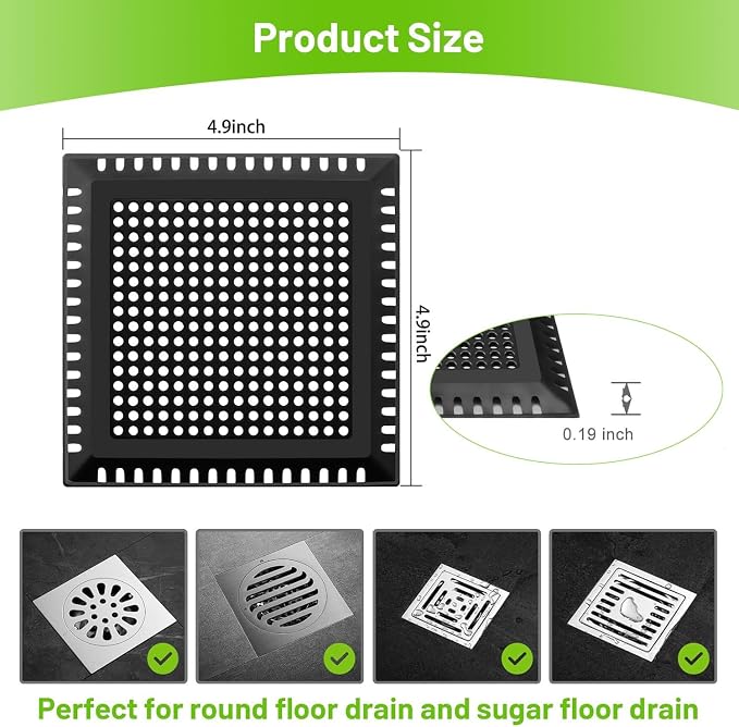 Drain Hair Catcher, Shower Drain Cover Hair Catcher Shower Drain Strainer - Image 2