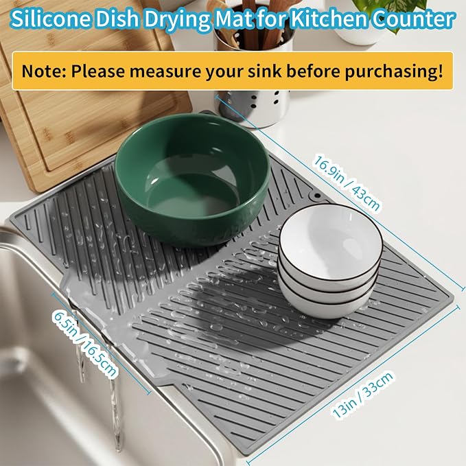 Silicone Dish Drying Mat for Kitchen Counter - Image 2