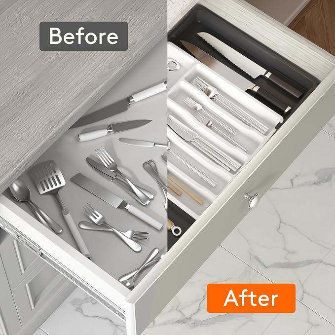 Lifewit Silverware Drawer Organizer, Expandable Utensil Tray - Image 4