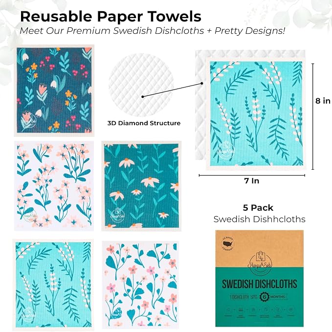 Harps&Seb Swedish Dishcloths for Kitchen Dish Towels - Image 2