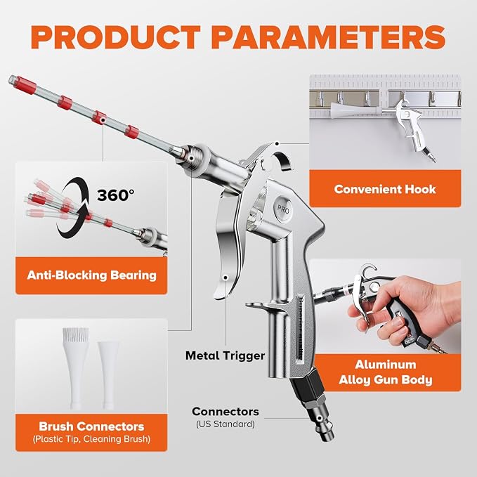 Tornado Car Cleaning Gun Interior Dryer Air Blow Gun, Automotive Tool Car - Image 2
