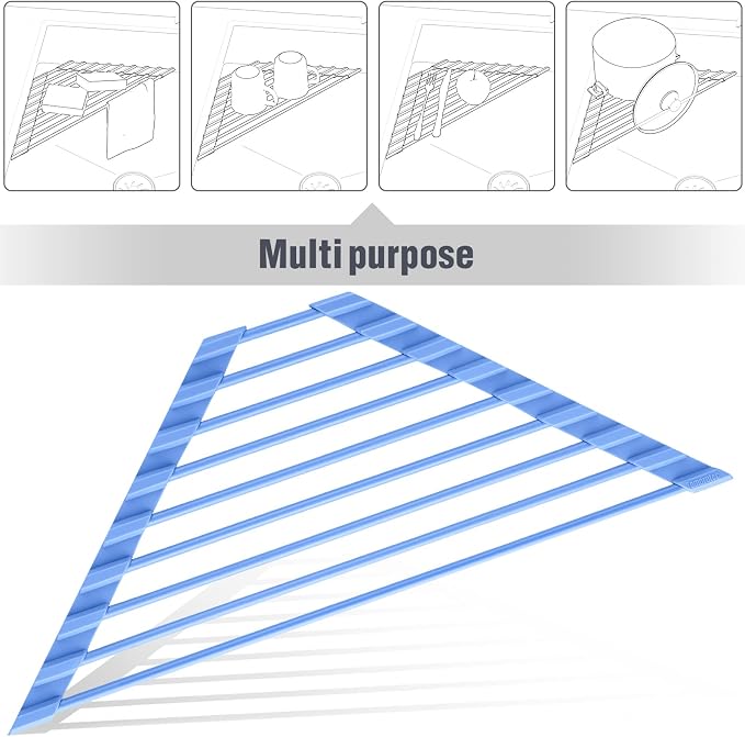 Tomorotec Compact Silicone-Coated Triangle Dish Drying Rack - Image 7