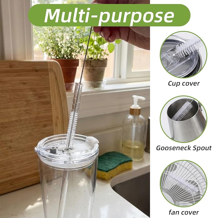 10 Pcs Straw Cleaning Brushes, 8.2 Inch Straw Cleaner Brush Extra Long Straw - Image 3