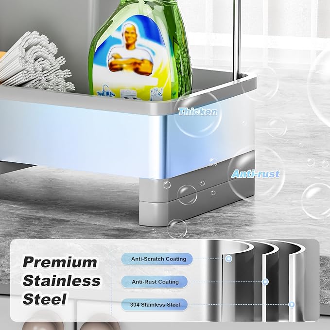 Stainless Steel Sink Caddy, Sponge Holder - Image 2