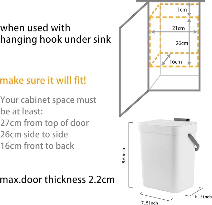 stonespace Hanging Small Trash Can - Image 7
