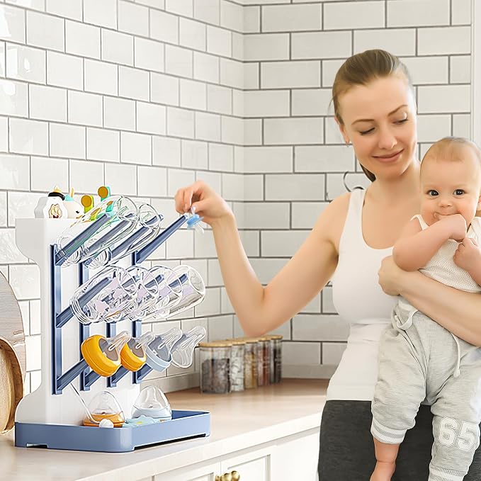 GoMaihe Baby Bottle Drying Rack: Space Saving Vertical Bottle Dryer Holder - Image 2