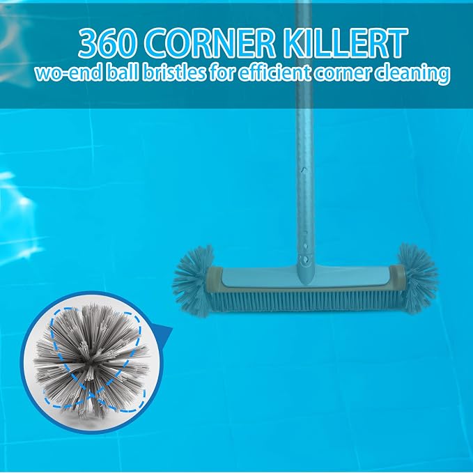 Poolvio Professional 17.5" Floor & Wall Pool Cleaning Brush - Image 6