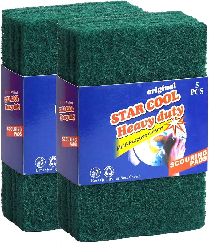 Heavy Duty Scrub Sponge, Scratch Free Home Kitchen Dual-Sided Dishwashing Sponge by MEETSWEET