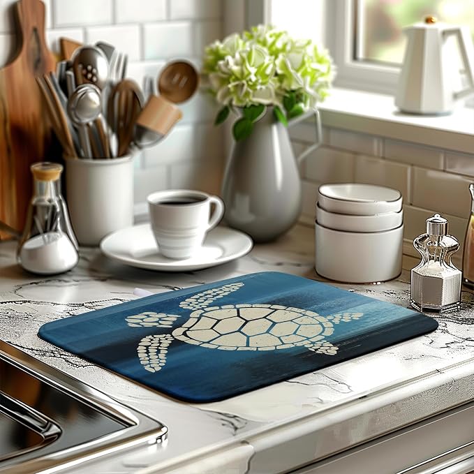 Sea Turtle Dish Drying Mat Summer Ocean Animal Dish Drainer Rack Mat 16 X 18 - Image 6