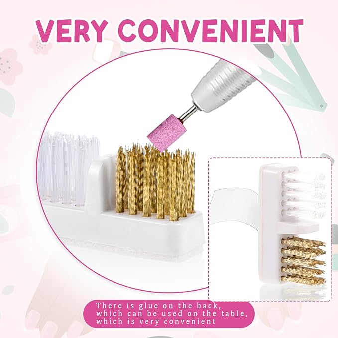4 Pcs Nail Drill Wire Cleaner Brush Nail Art Cleaning Tool Manicure Wire Drill - Image 4