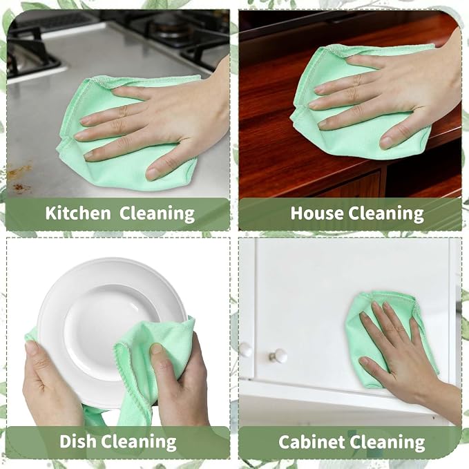 25 Pack Microfiber Cleaning Cloths（11.8x11.8In），Thin Microfiber Towels Bulk - Image 5