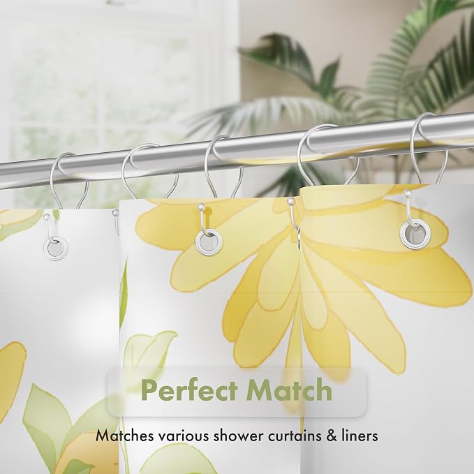 AmazerBath Silver Shower Curtain Hooks, Shower Curtain Rings, Simple Double - Image 4
