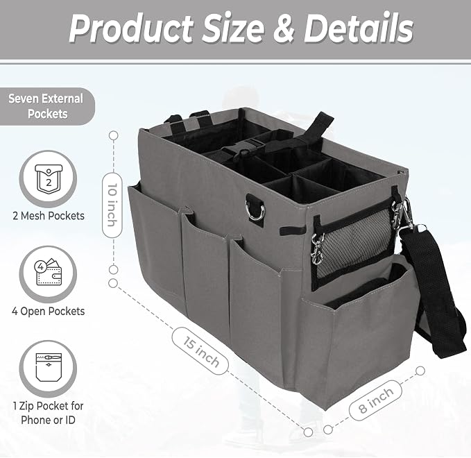 Blue Lilly Large Capacity Durable Cleaning Caddy Bag - Image 2