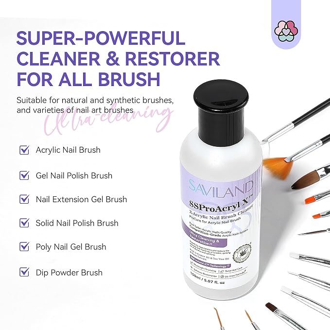 SAVILAND Acrylic Nail Brush Cleaner: 5 OZ Large Capacity Acrylic Brush Cleaner - Image 6