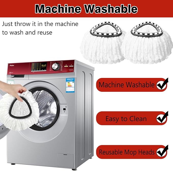 8 Pack Spin Mop Replacement Heads, 100% Microfiber Mop Head Replacement - Image 5