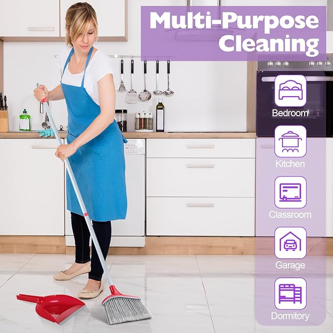 Meanplan 5 Pcs Angle Broom and Dustpan Combo Set - Image 6