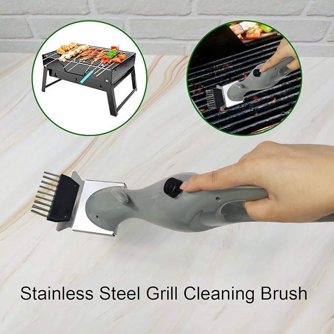 Grill Brush for Outdoor Grill, Portable Stainless Steel Steam Grill Brush - Image 3