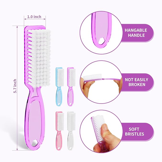 Nail Brushes for Cleaning Fingernails, Handle Grip Nail Scrubber Brush - Image 2