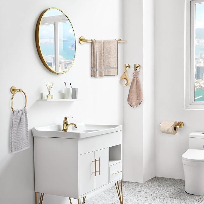 TQKAG Brushed Gold Bathroom Hardware Accessories Set 10-Pieces, Premium SUS304 - Image 8
