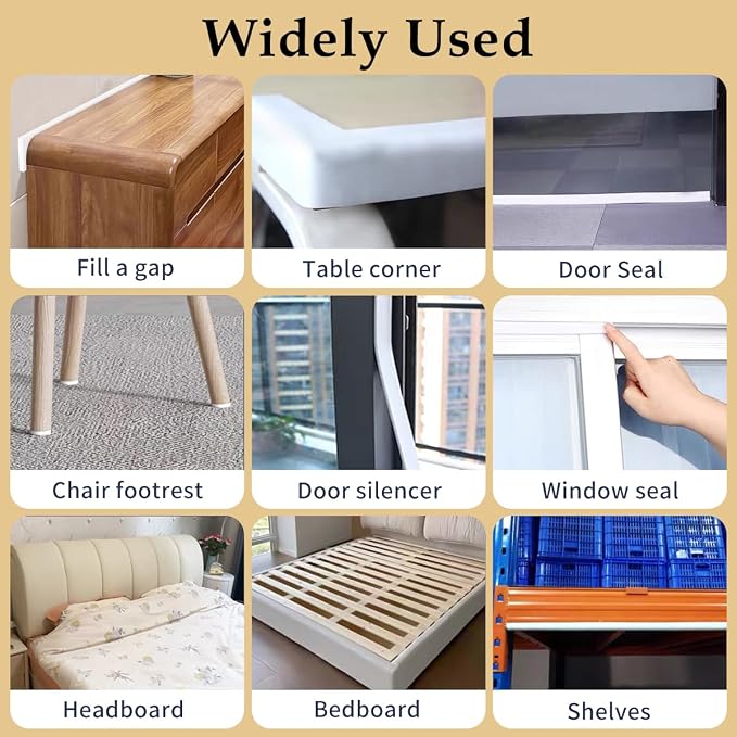 Weather Stripping Door Seal White, 1/2Inch Wide X 1/4 Inch Thick, Air - Image 7