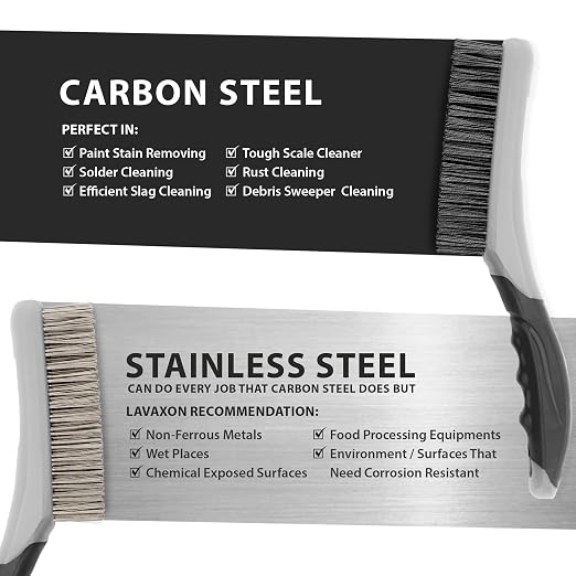 Wire Brush Set-Heavy Duty Stainless & Carbon Steel Bristles - Image 3