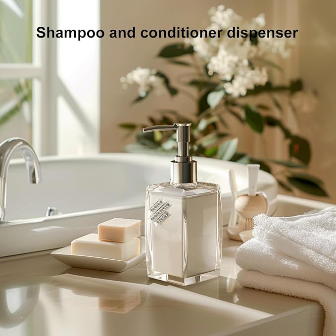 Blue Soap Dispenser with Refillable Plastic Pump - Image 2