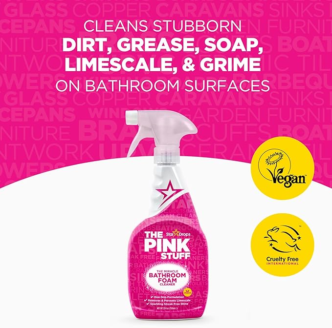 Stardrops - The Pink Stuff - Miracle Bathroom Foam Cleaner 750ml - Baths - Image 2