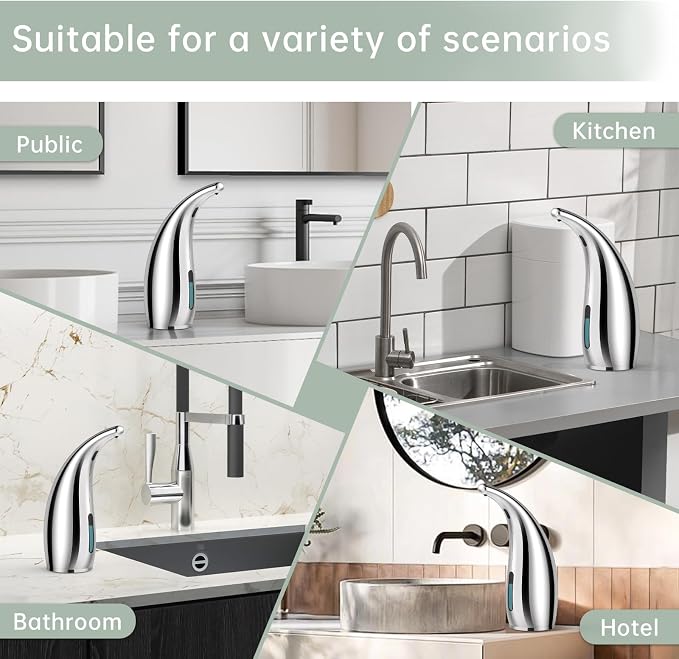 Automatic Liquid Soap Dispenser, 300ML Touchless 4 Gear Adjustable, Countertop - Image 5