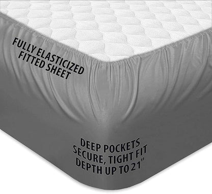 COONP Full XL Mattress Topper, Extra Thick Pillowtop, Cooling Plush Mattress Pad Cover Bed Topper Protector with 8-21 Inch Deep Pocket (Grey, Full XL)