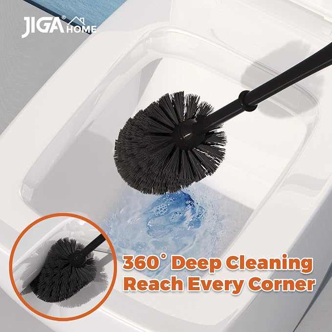 JIGA 3 Pack Toilet Brush and Holder Set, Toilet Bowl Brush - Image 2