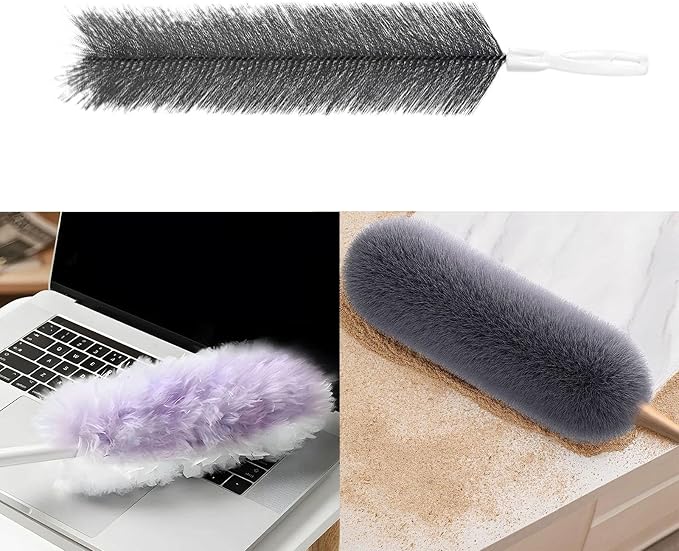 Fenteer Fan Cleaning Brush Bendable Sturdy Portable Cobweb Duster Reusable Dust - Image 3