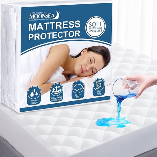 RV Short Queen Mattress Topper Pad Protector Waterproof, Absorbent 60" x 75" Mattress Pads Quilted Fitted Mattress Protector, Short Queen Mattress Cover for RV Queen Bed, Deep Pocket fit up to 18 Inch