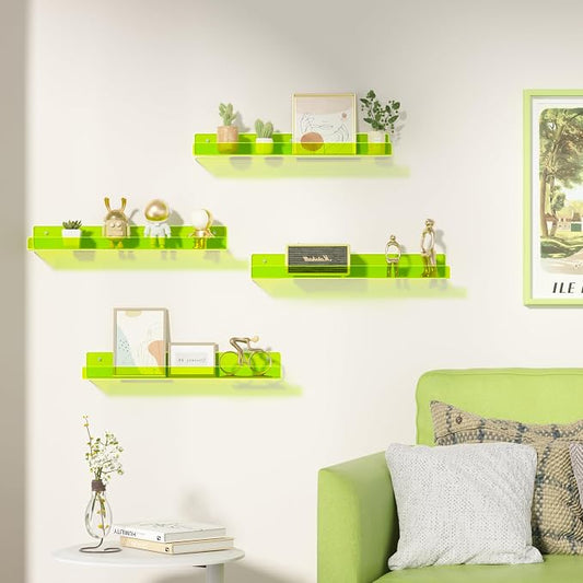 upsimples Acrylic Shelves for Wall Decor, Nail Polish, Wall Organizer for - Image 2