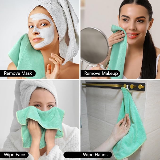 SINLAND Microfiber Facial Cloths Fast Drying Washcloth 12inch x 12inch - Image 8