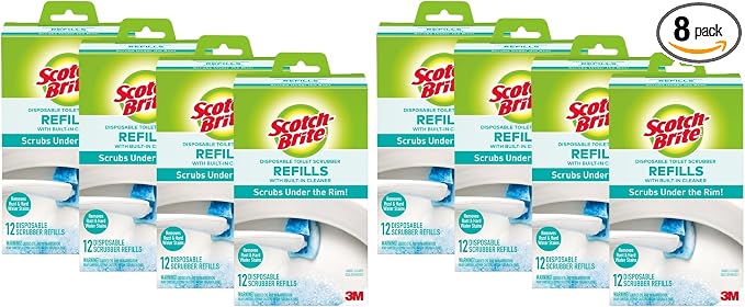 Scotch-Brite Disposable Toilet Scrubber Refills, Removes Rust & Hard Water by Scotch-Brite