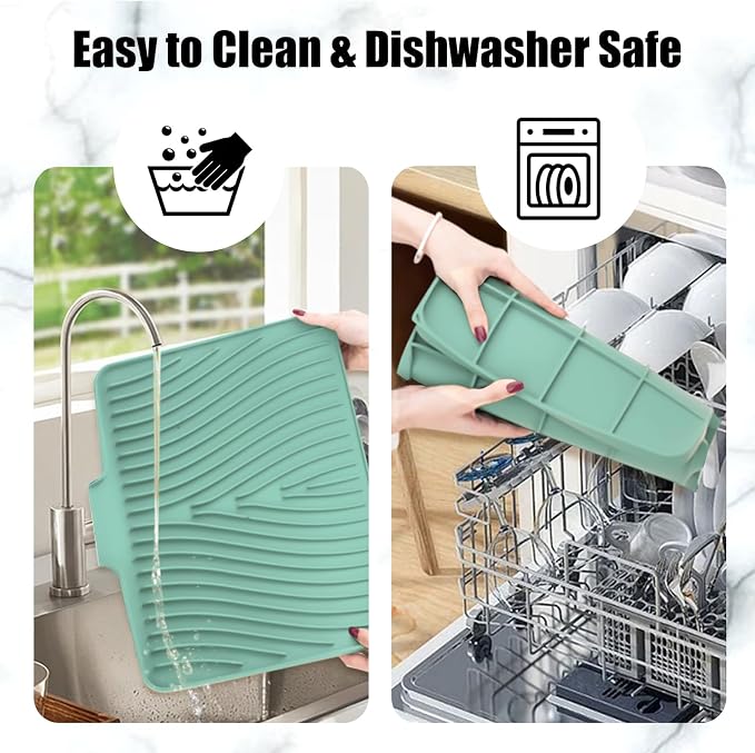 Silicone Dish Drying Mat for Kitchen Counter, Dish Drying Pad, Non-Slip Drain - Image 5