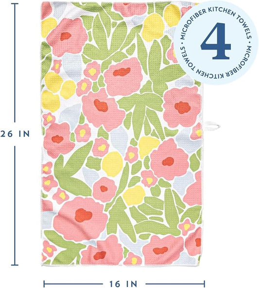 ELYN Microfiber Kitchen Dish Towel Set, Quick-Dry & Absorbent Waffle Weave - Image 2