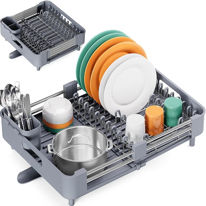 Dish Drying Rack for Kitchen Counter, Extendable Dish Rack by TOOLF