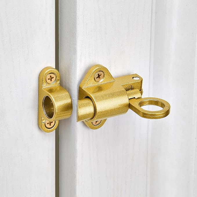 2 Packs Self-Closing Latches，Gold Spring Door Lock，Resilient Bolt Latch - Image 4